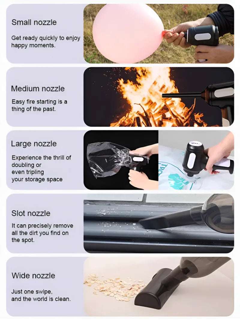 High Power Portable Wireless Vacuum, Car USB Rechargeable Mini Cleaner, Strong Suction Handheld for Car Home Office Daily Use