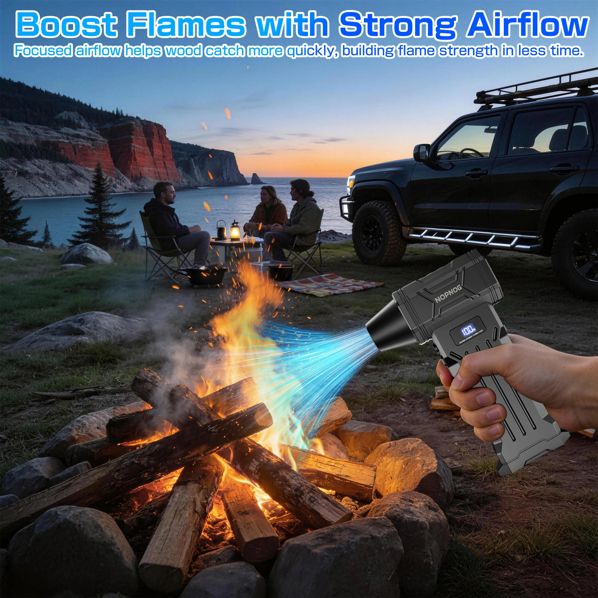 Air Duster Car Vacuum Cleaner Turbo Fan Air Blower Cleaning Tools Electric Auto Accessories Dust Collector for Home Outdoors Camping Truck RV Summer Fan Universal