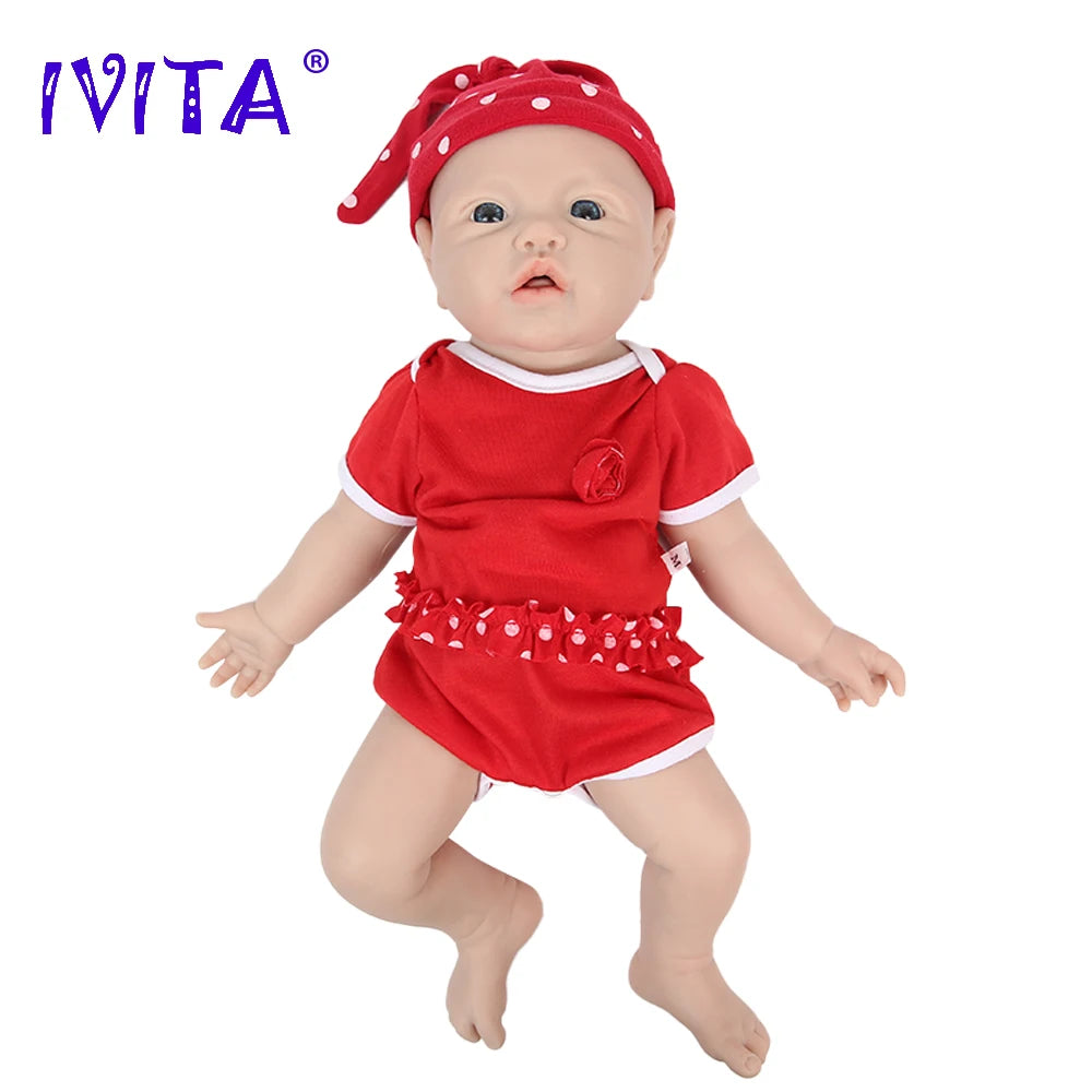 IVITA WG1526 43cm 2.69kg 100% Full Body Silicone Reborn Baby Girl Doll Realistic Soft Dolls DIY Blank Babe Children Toys