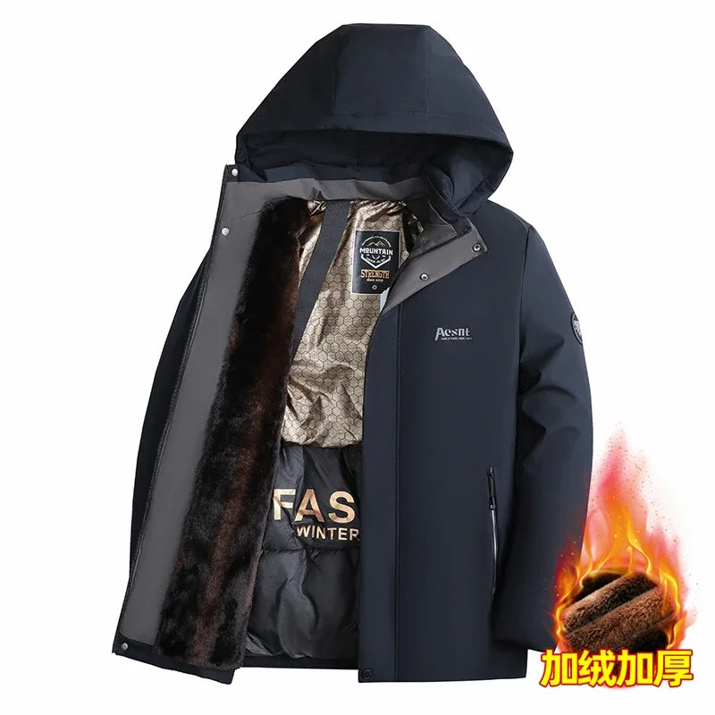 Men Jacket Top Quality Winter Thicken Men Clothing New Brand Designer Casual Fashion Outwear Parkas Longline Windbreaker Coats