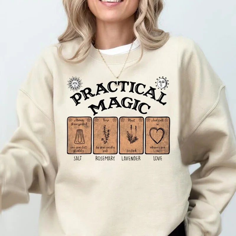 Practical Magic Sweatshirts Women Harajuku Midnight Margaritas Sweatshirts Halloween Magic Spooky Season Hoodies