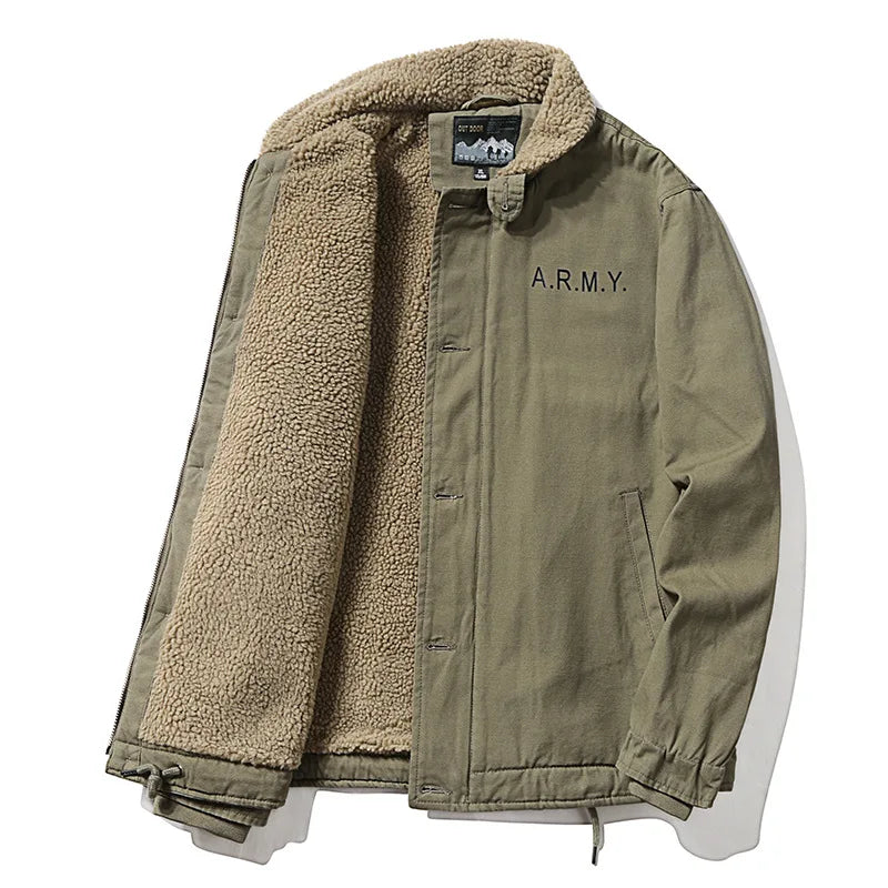 Men's Fur Collar Jackets Men Thick Warm Jacket New Autumn Winter Military Parkas Outerwear Clothing Fleece Jacket Clothes