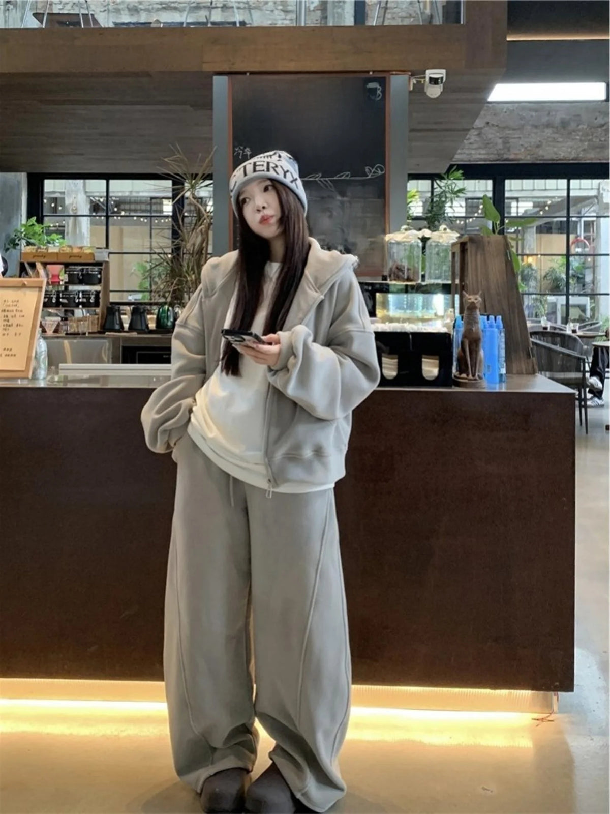 Fashionable Sporty Women's Set Loose Fit Hoodie And Pants Two-Piece Casual Outfit for Autumn Winter Spring plus Size
