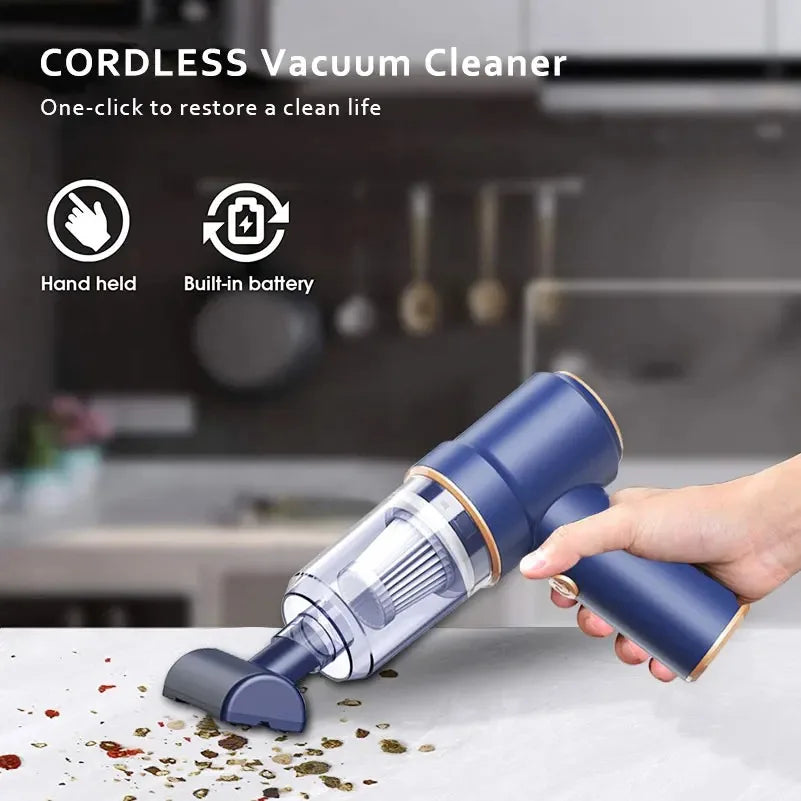 2 In 1 Wireless Handheld Car Vacuum Cleaner High Power Portable Vacuum With Multi Brush Heads Type-C Base For Car Household Use