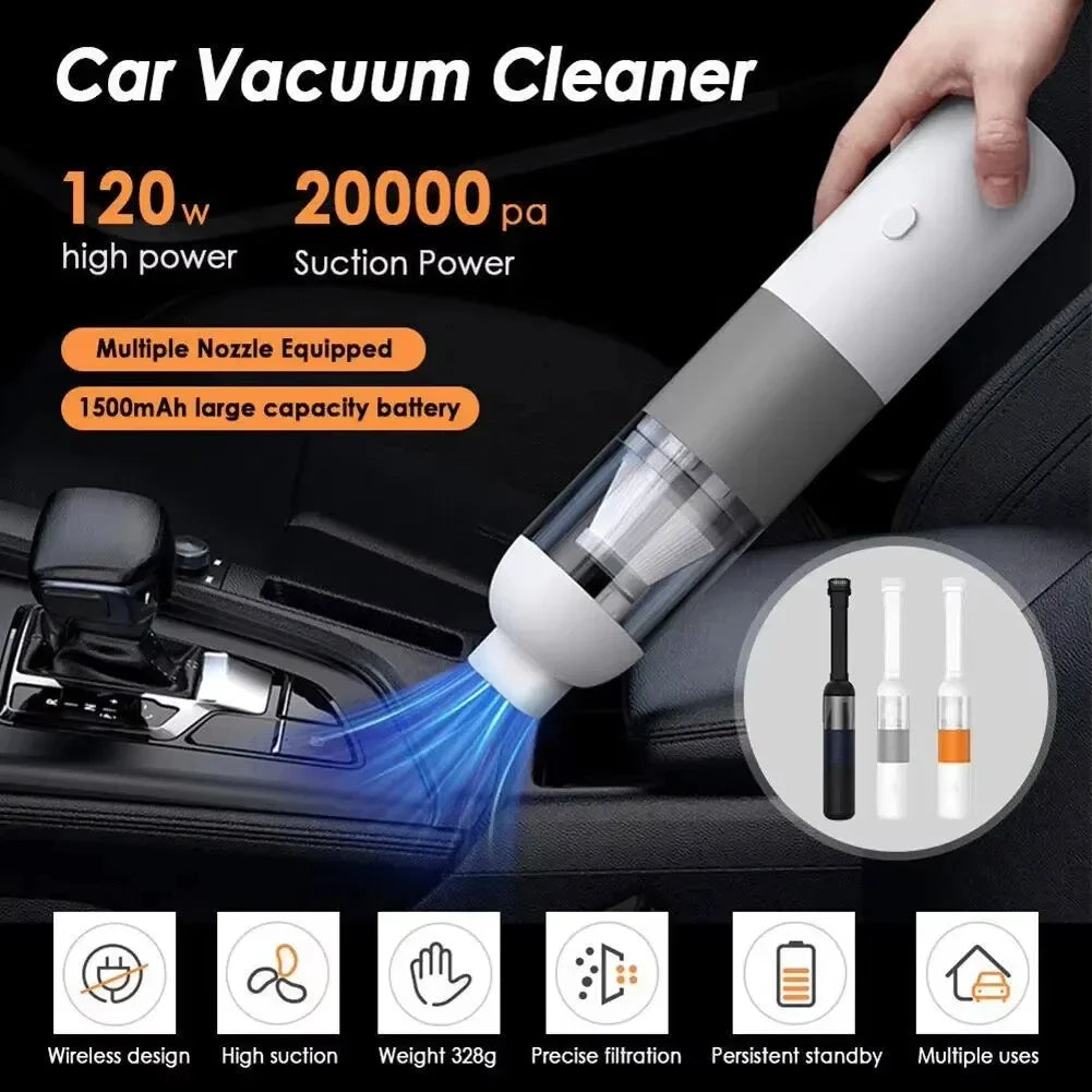 120W Wireless Handheld Car Vacuum Cleaner High Power Strong Cyclone SuctionPortable Mini Vacuum Cleaner for Car Home Cleaning