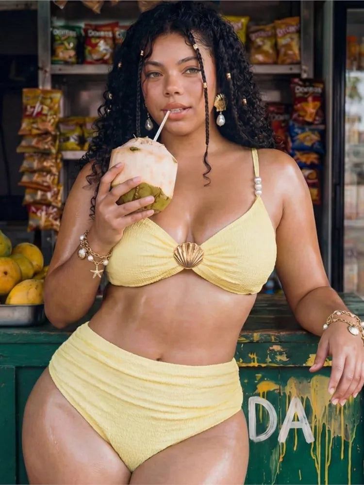 1XL-4XL Plus Size Bikini Sets Women's Push Up Large Size 3XL 4XL Swimsuit Summer Mujer Tummy Control Swimwear Bikini Sets