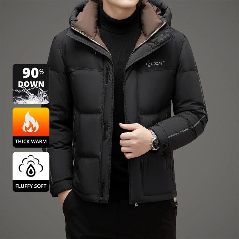 Down Coats Luxury Winter High End 90% White Duck Down Thick Winter New Brand Hooded Casual Fashion Luxury Mens Down Jackets Windbreaker Puffer Coats