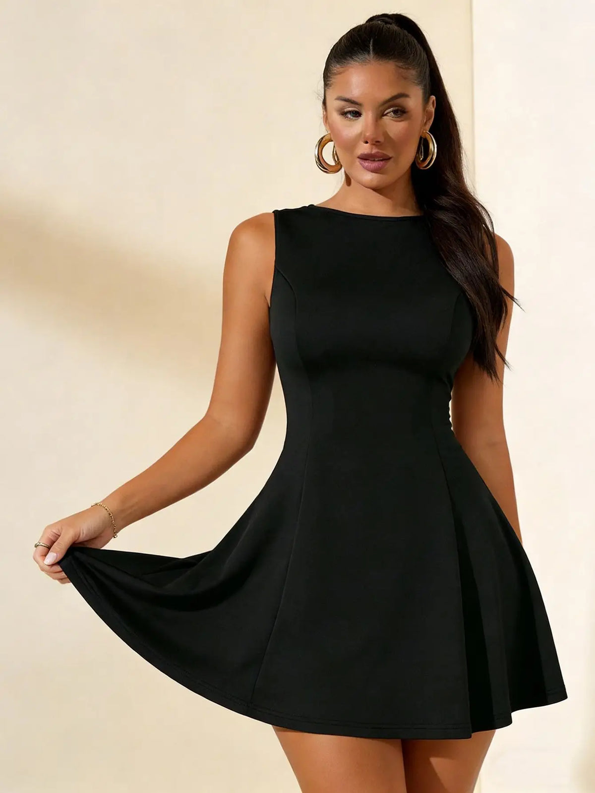 Sexy Slim Skirt European Vest Basic Dress Women Dress Round Neck Sleeveless A Line Loose High Waist Dress Club Party Short Dress