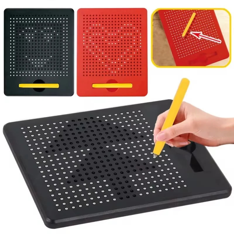 Magnetic Tablet Magnet Pad Drawing Board Steel Bead Pen Bead Learning Educational Writing Toys Children's Birthday Gifts
