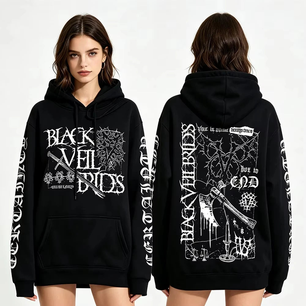 Black Veil Brides Rock Band Poster Graphic Print Hoodie Men Women Streetwear Fashion Sweatshirts Wommen Men Oversized Pullover