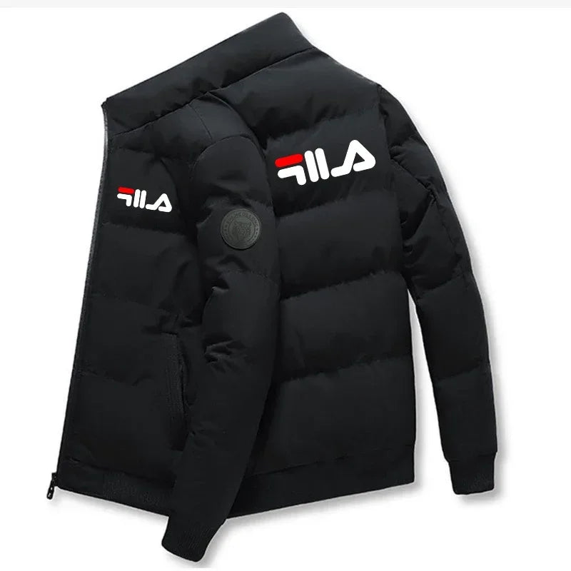 Fashion Autumn and Winter Short Men's Thick Warm Coat, Outdoor Windproof New Zipper Printed Men's Casual Jacket M-5XL