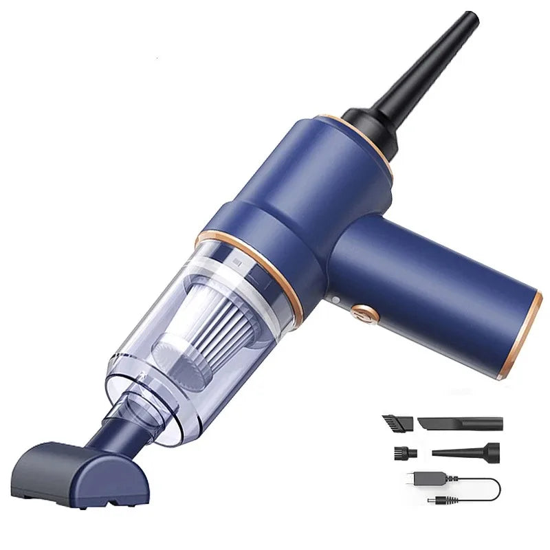 2 In 1 Wireless Handheld Car Vacuum Cleaner High Power Portable Vacuum With Multi Brush Heads Type-C Base For Car Household Use