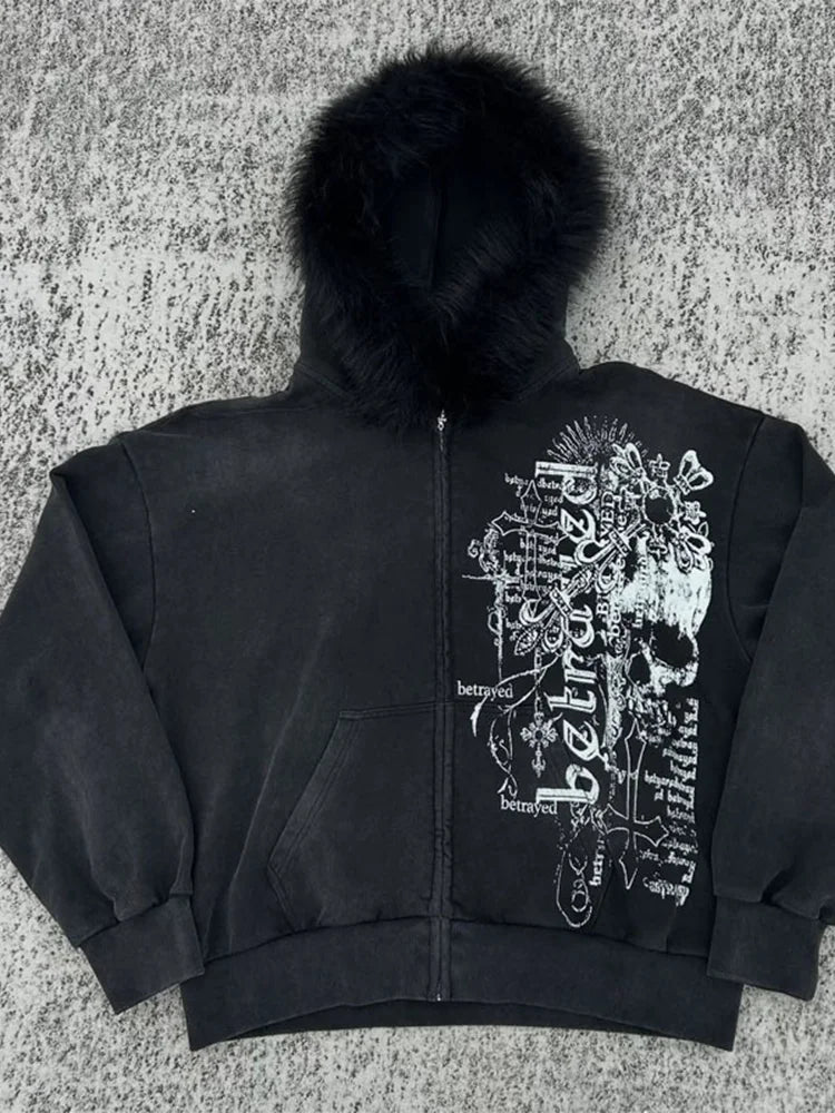 New autumn and winter thick warm hoodie for both men and women, simple and versatile, DIY printed jacket for daily use