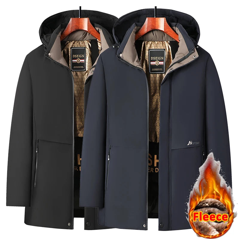 Fashion Hooded Parkas Men's Winter Jacket Windbreaker Hiking Coats Thicken Thermal Winter Jackets for Men's Winter Coats Skiing