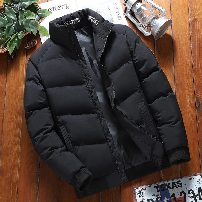 Parka Men Thick Warm Winter Jacket New Windproof Thick Outdoors Puffer Jacket Winter Fashion Casual Coats Solid Quilted Jacket