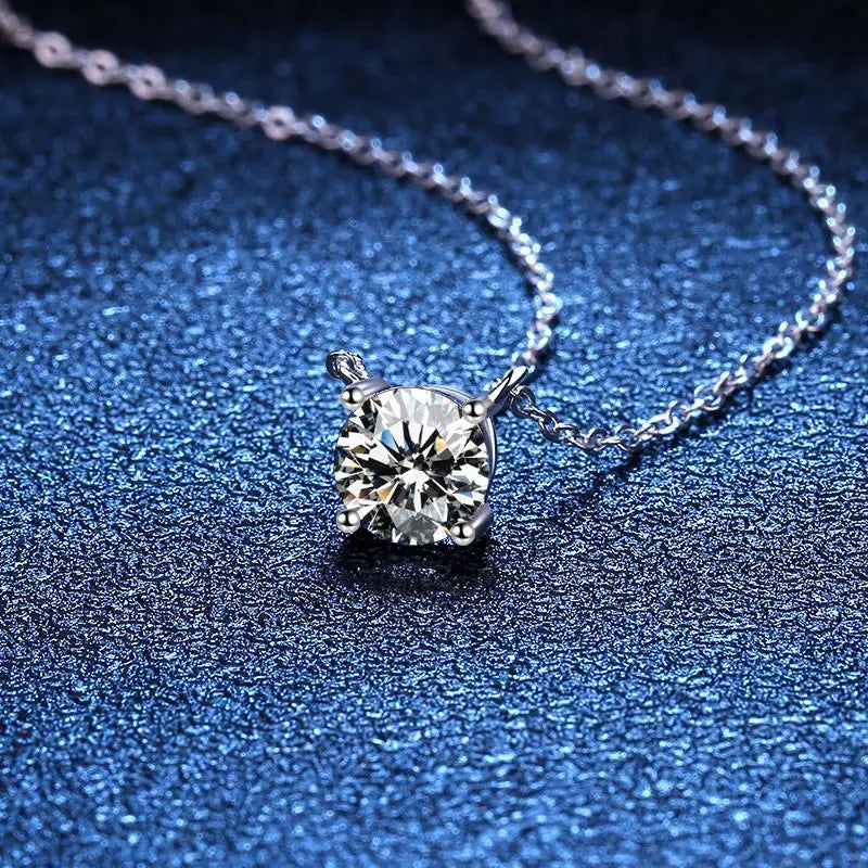 Necklace 100% Moissanite 925 Sterling Silver Necklace Pendan Classics for Women Exquisite Wedding Jewelry Accessories Fashion Gifts