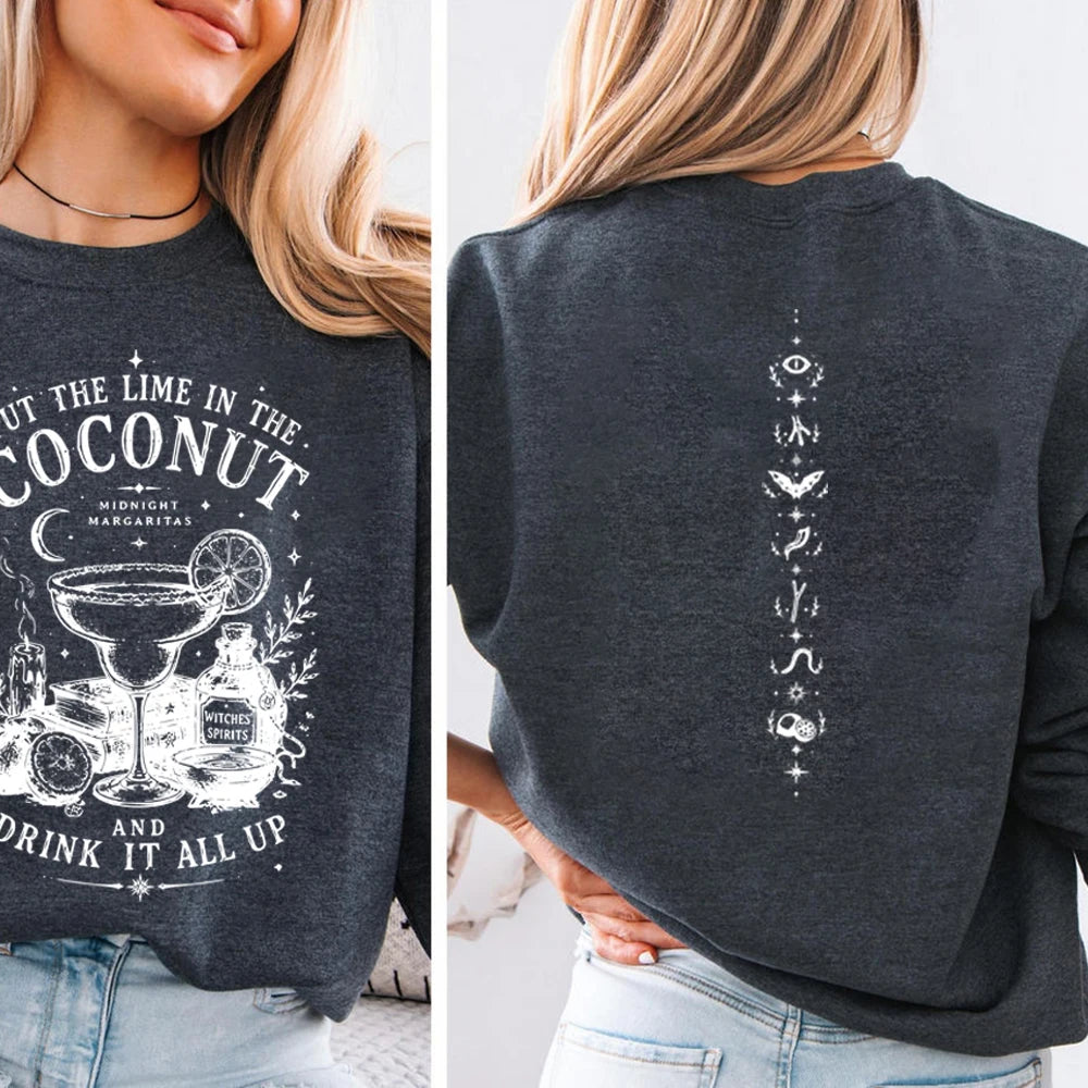 Practical Magic Sweatshirt Midnight Margaritas Shirt Retro Halloween Spooky Season Pullover Vintage Witch Movie Tops Sweatshirts