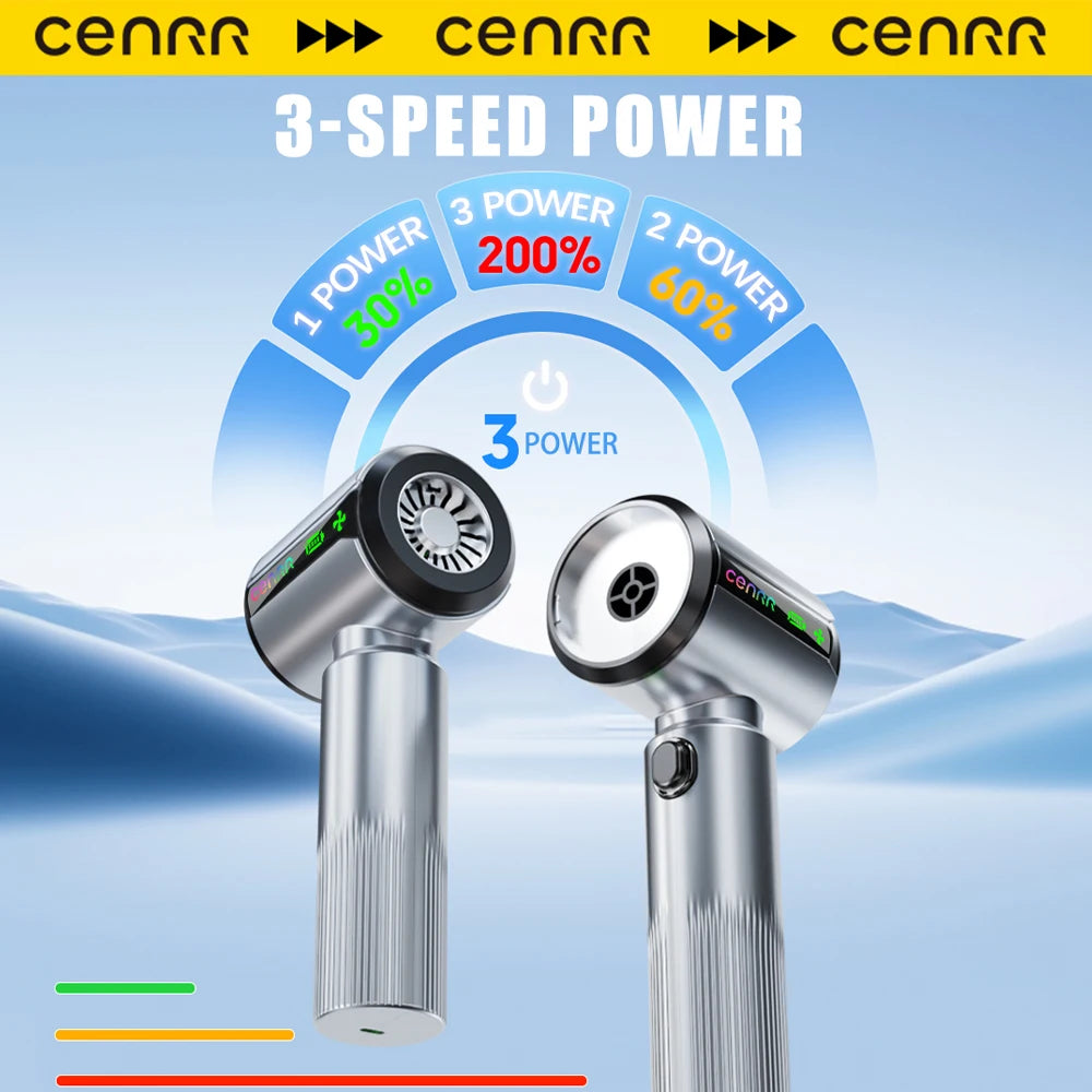 CENRR Car Vacuum Cleaner Wireless Mini Powerful Portable HandHeld Car Cleaner LED Power Display Gift Lamp Air Gun 7500mAh