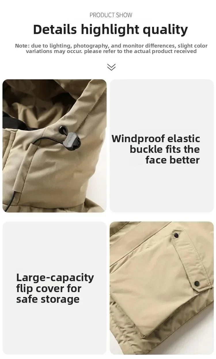 Men Outdoor Windproof Winter Graphene Lined Parkas Thickened Waterproof Warm Cold Resistant Mountaineering Coat Men Hiking Coat