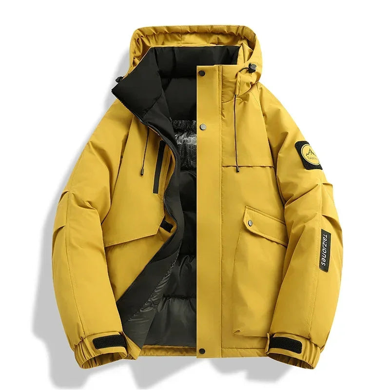 Men Outdoor Windproof Winter Graphene Lined Parkas Thickened Waterproof Warm Cold Resistant Mountaineering Coat Men Hiking Coat