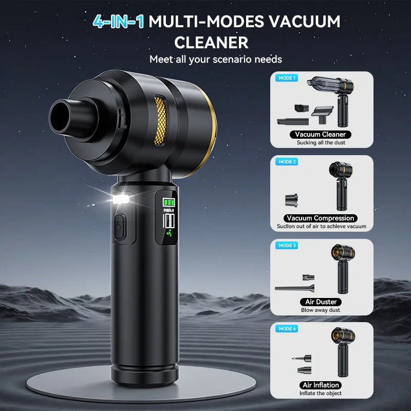 Car Vacuum LEDlamp Cleaner Powerful Mini 98000PA Cordless Portable Vacuum Cleaner for Home Appliance Handheld Blower Car Cleaner