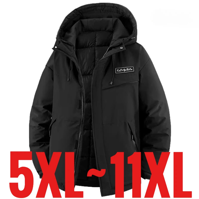 Extra Big Size Men's Winter Jackets Hooded Thick Warm Parka Waterproof Plus 150 Kg 130kg 170kg Coat 5XL 6XL 7XL 8XL 9XL 10XL Fat