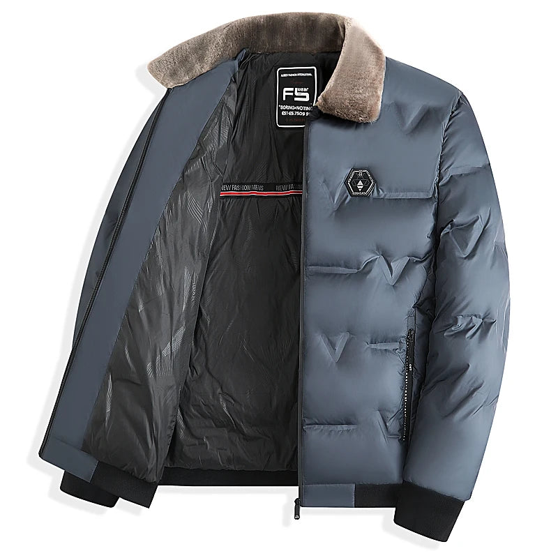 Cotton Collar Men's Winter Thick Warm Middle-aged and Elderly Cotton Jacket 2026 New Cotton Jacket High-end Men's Winter Jacket