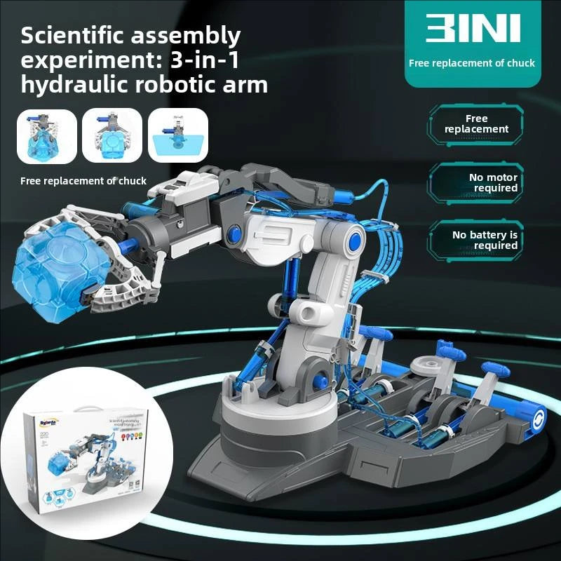 Hydraulic Robotic Arm STEM Kit DIY Assembly Engineering Toy for Kids Child Educational Science Experiment Gifts Puzzle Toy Set