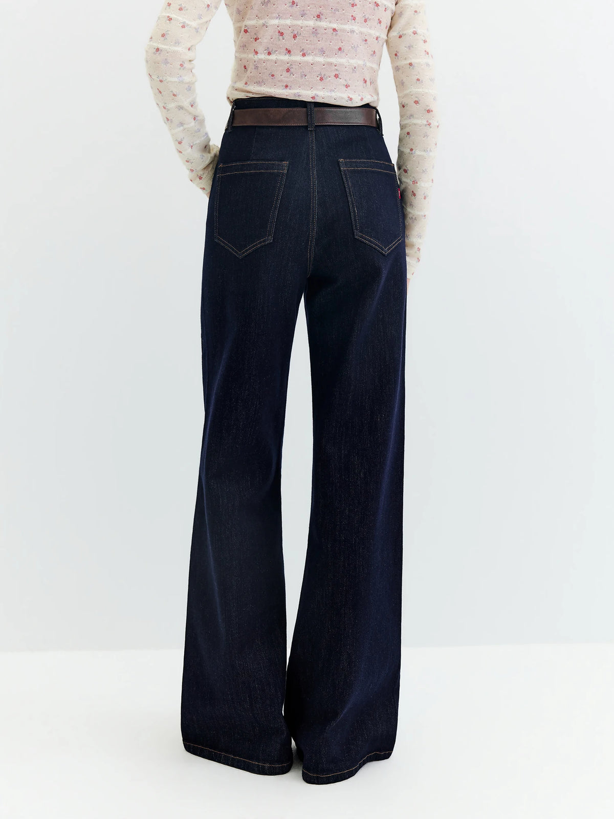 Jeans FSLE Slim Denim Jeans for Women Autumn 2026 Style Mid-waisted Zipper Flared Pants Cotton Retro Solid Chic Streetwear