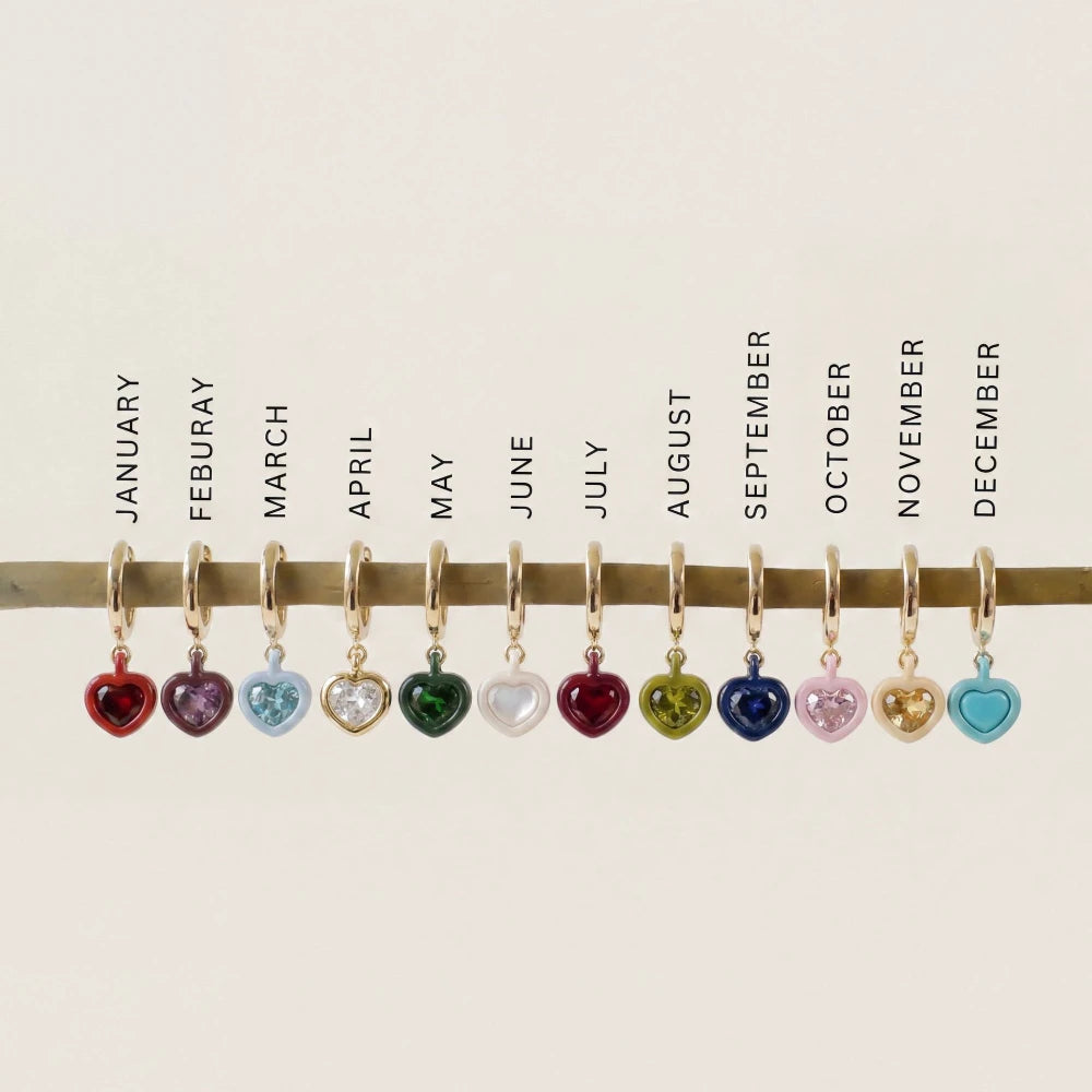 316 Stainless Steel Waterproof Color Preserving New December Birthday Stone Love DIY Pendant Charms For Jewelry