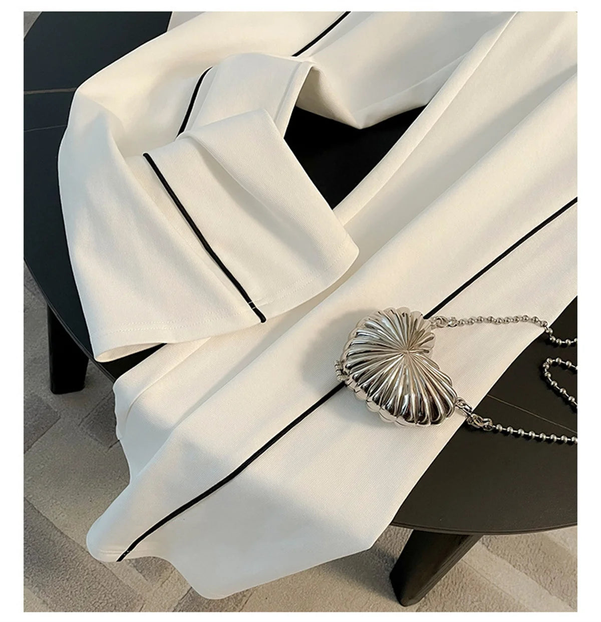 Autumn Winter Coat And Pant Set Women Fashion Zipper Long Sleeve Coat Wide Leg Drawstring Trousers Female Casual 2 Piece Sets