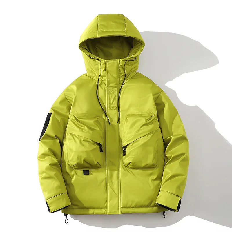 Solid Color All-match Men Parkas Outdoor Thicken Warm with Hood Cotton Jackets Fashion Comfortable Male Clothes Winter Trend New