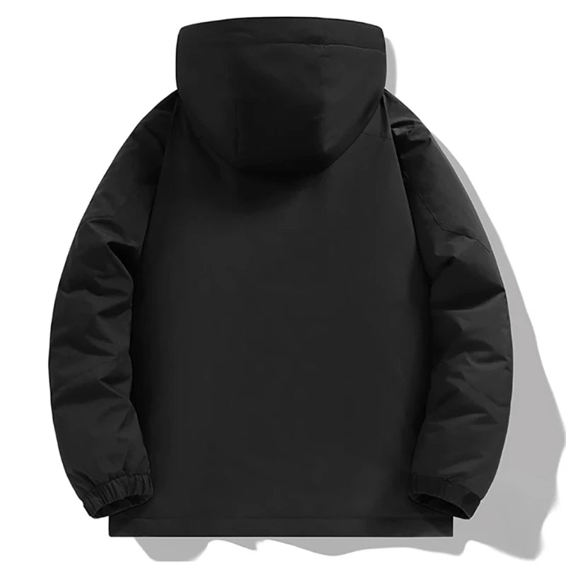 Outdoor Rainproof Cotton Padded Jacket for Men Winter Thickened Warm Hooded Parkas Men's Graphene Puffer Jackets Overcoat