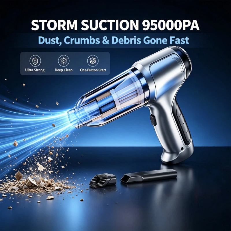High Power Portable Wireless Handheld Vacuum Cleaner Brushless Motor Powerful Air Duster Machine For Car & Home