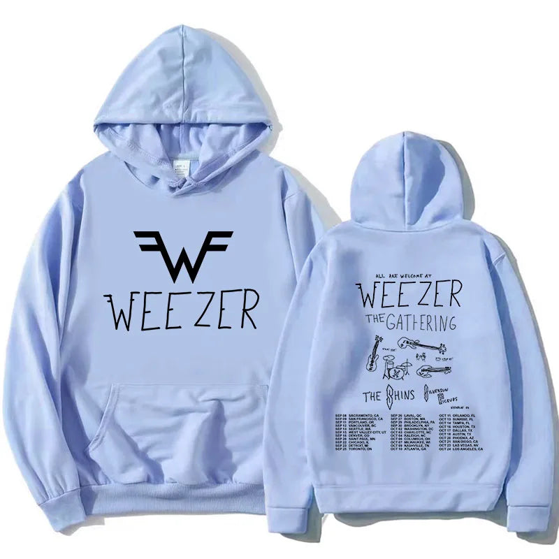 Weezer The Gathering Tour 2026 Hoodies Long Sleeve Soft Fleece Hooded Sweatshirts Unisex Streetwear Graphic Merch Women Clothing