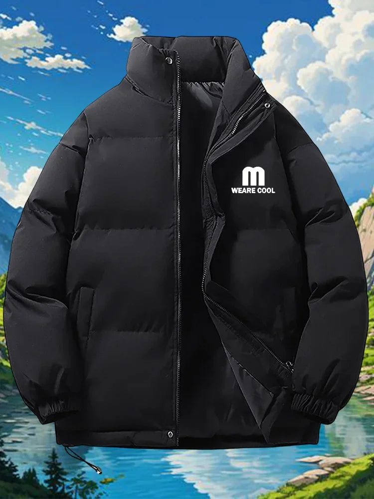4XL Puffer Jacket Men Thick Warm Parka Plus Size Quilted Jacket Solid Outwear Coats Loose Cotton-padded Men's Clothing Top