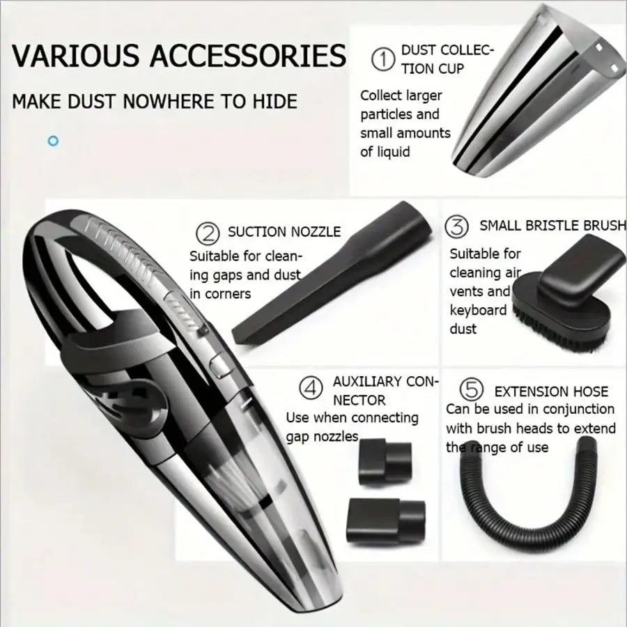 Mini Vacuum Cleaner Cordless Handheld, Rechargeable Portable Car Vacuum With LED Light, Small Lightweight Hand Vacuum For Home, Pet Hair, Dust, Sofa, USB Charging