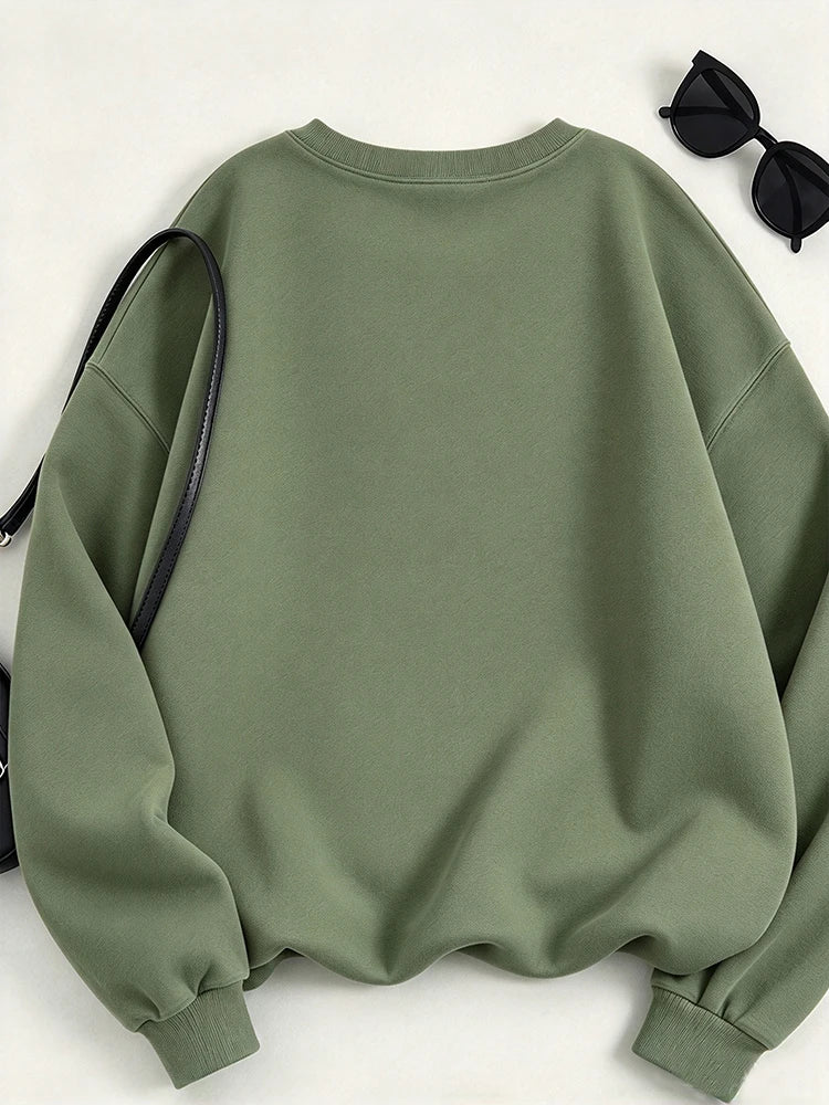 **Women Crewneck Sweatshirt Lightweight Coffee Print Funny Graphic Letter Pullover Casual Relaxed Fit Minimalist Versatile Plus Size for Coffee Lovers Spring Fall Machine Washable Daily Wear**
