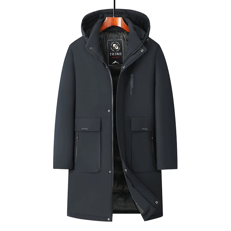 Men's Fashion Windbreaker Parka Coat Overcoat Outdoors Windproof Casual Autumn Winter Warm Hombre New Male Jacket Streetwear