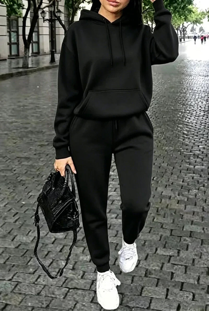 New in Womens Tracksuit Fall Winter Fashion Casual Sweatshirts Outdoors Sports Jogging Woman Clothing Single Piece Hoodie Pants