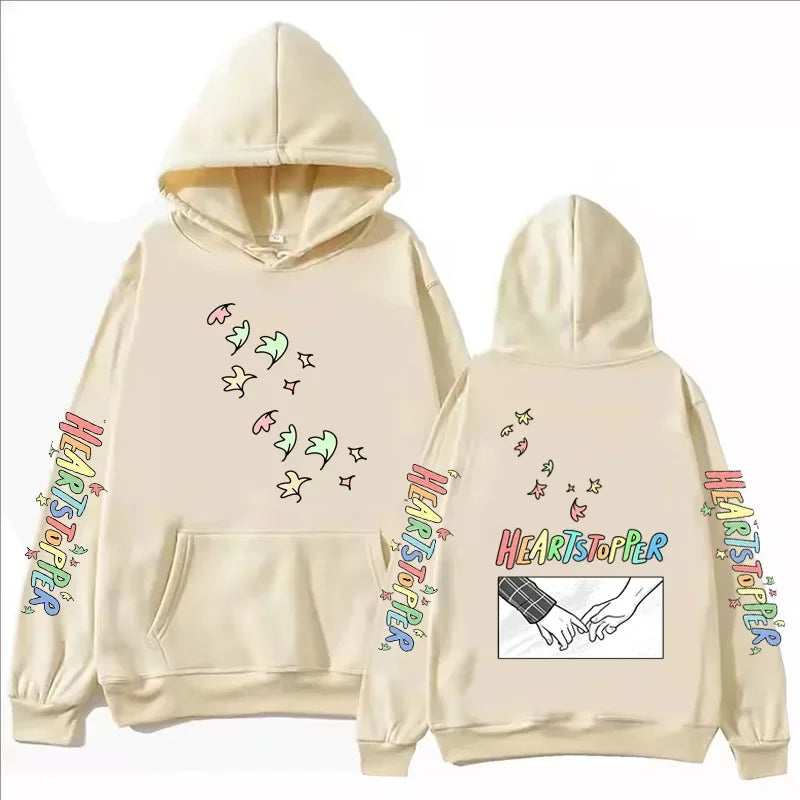 Heartstopper Print Hoodies Women Autumn Winter Casual Fashion High Quality Y2K Pullovers Funny Long Sleeve Fleece Sweatshirts