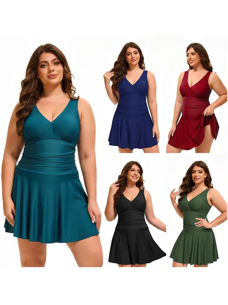 One Piece Plus Size High Waist Bikini Women Push Up Large Size Swimsuit Summer Mujer Big Size Tummy Control Swimwear Bikini Sets