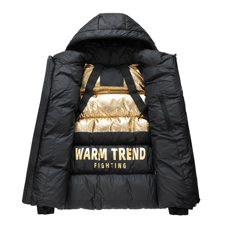 Mens Womens Winter Jacket Parkas Men Casual Loose Thicken Warm Mens Parkas Solid Stand Collar Winter Windproof Fashion WarmCoat