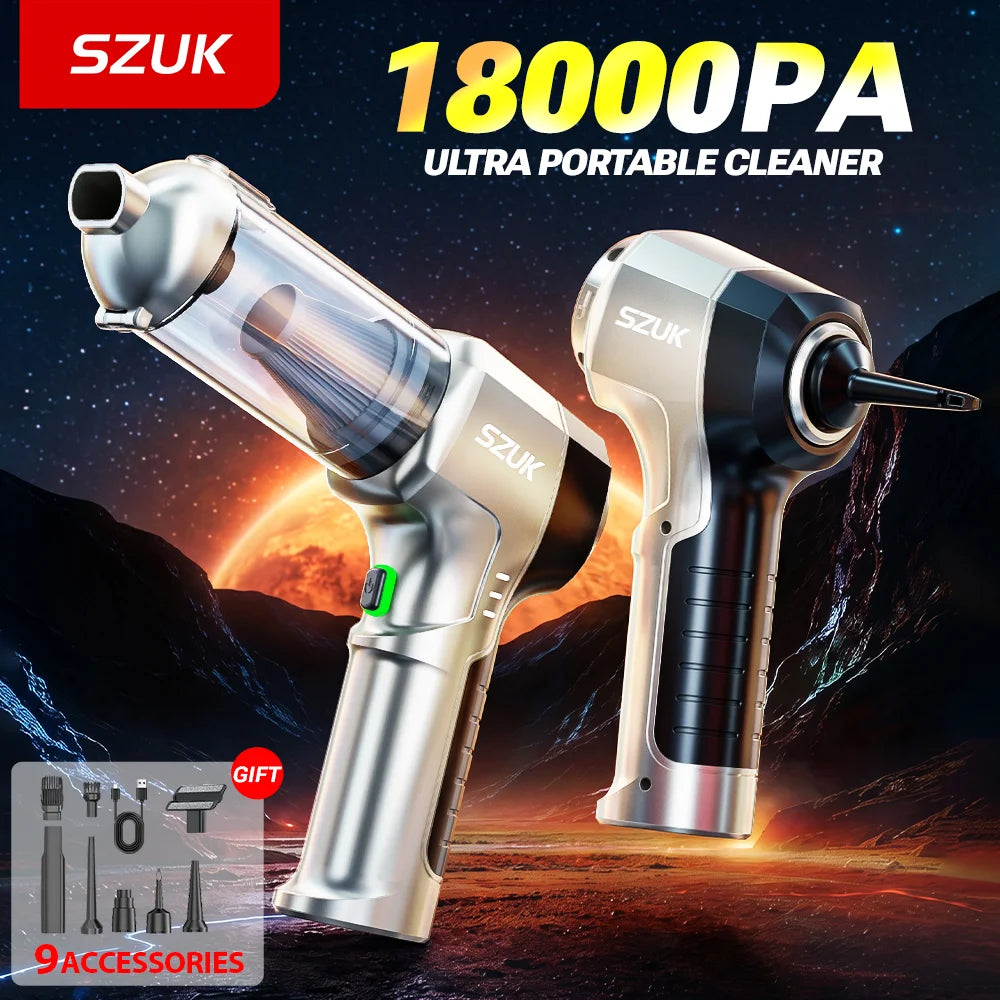 SZUK 2026New Car Vacuum Cleaner 18000PA Handheld Blower Mini Cordless Powerful Cleaning Machine Portable Wireless Vacuum Cleaner