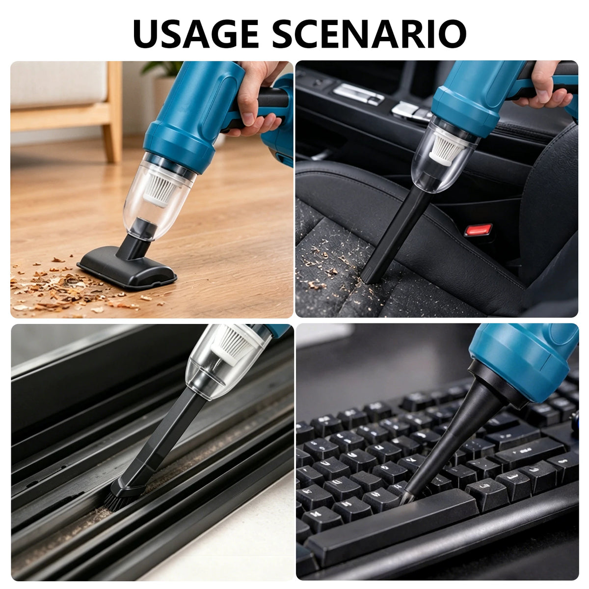 New Cordless Electric Vacuum Cleaner Blow Suction Dual Use Portable Rechargeable Home Car Vacuum Cleaners for Makita Battery Pin