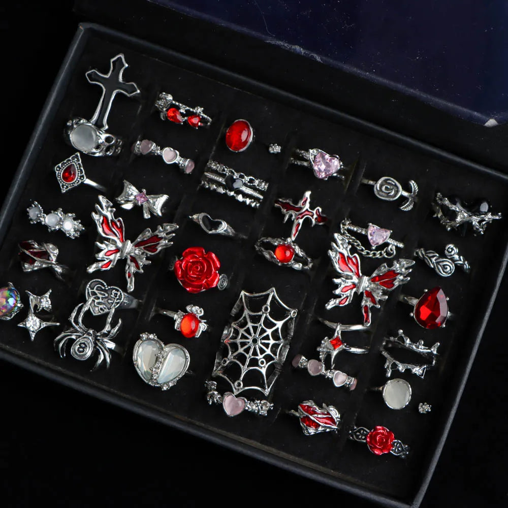 10/20/30Pcs/Lot Fashion Luxury Exquisite Charm Shiny Butterfly Finger Rings For Women Daily Jewelry Accessories Party Gifts