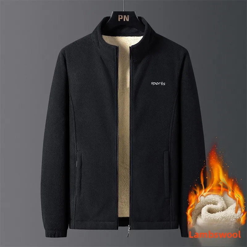 Winter Outdoor Sports and Leisure Thick Lamb Wool Jacket Comfortable Windproof Warm Breathable Stand Up Collar Cotton Jacket
