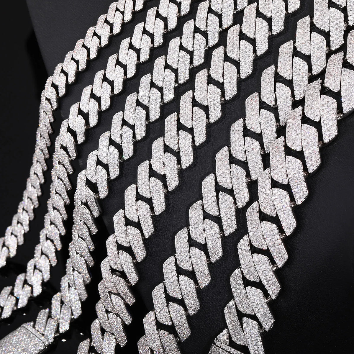 Available for single wear or stacking, 8mm Single Row Diamond Necklace, PT950 Platinum unisex design matched with artificial