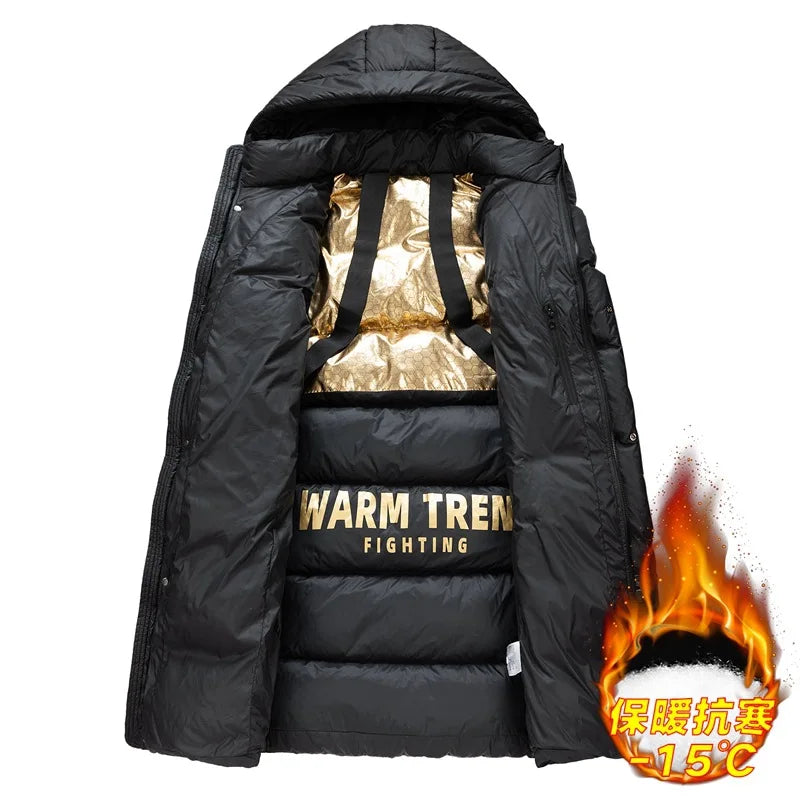 New Hood Waterproof Parkas Men Warm Winter New Long Casual Thick Warm Jacket Coat Men Outwear Fashion Pockets Parka Jacket