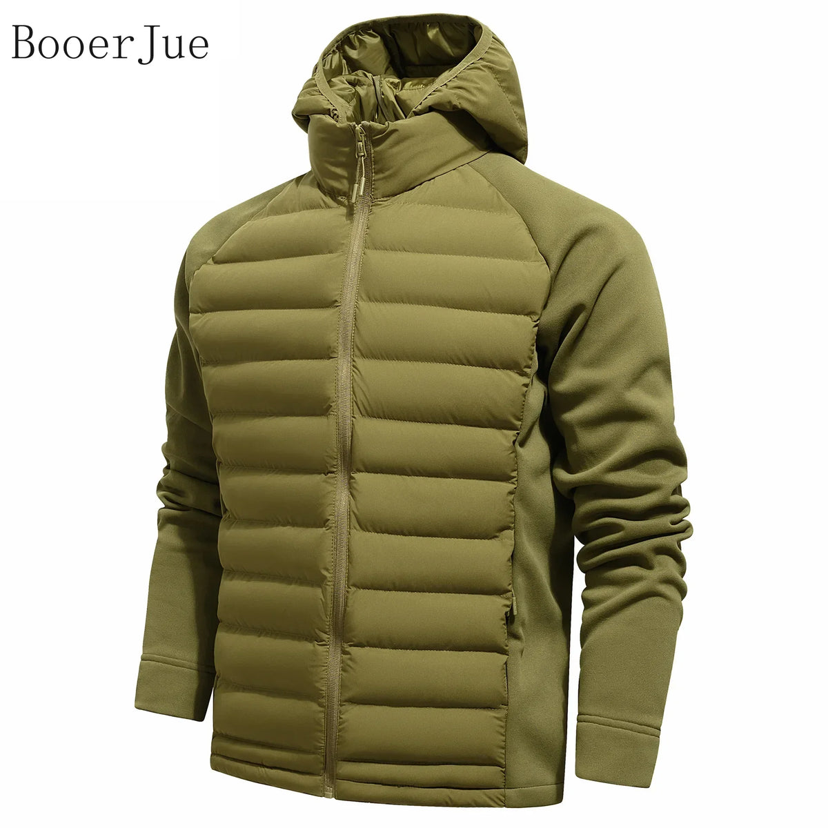 Men's Winter Hooded Lightweight Parka Faux Down Cotton Jacket Slim Fit Warm Casual Coat Outdoor Sports Running Hunting Climbing